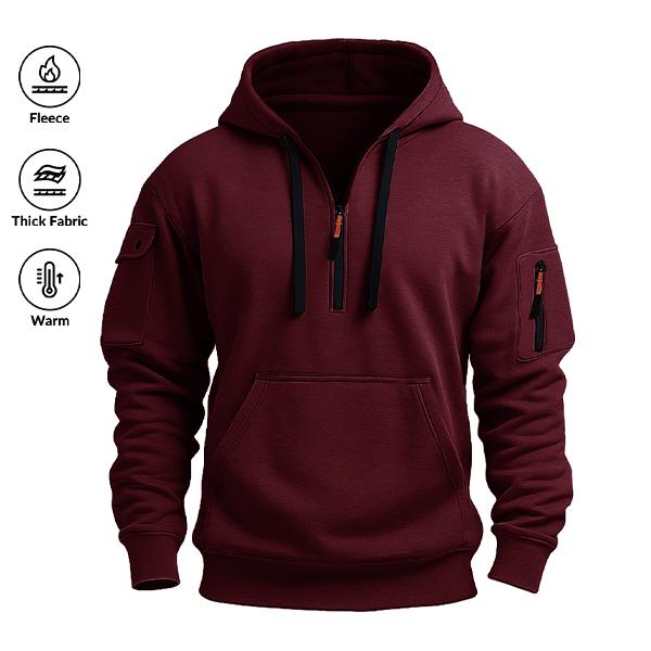 Men’s Half-Zip Fleece Lined Sweatshirt – Warm & Stylish