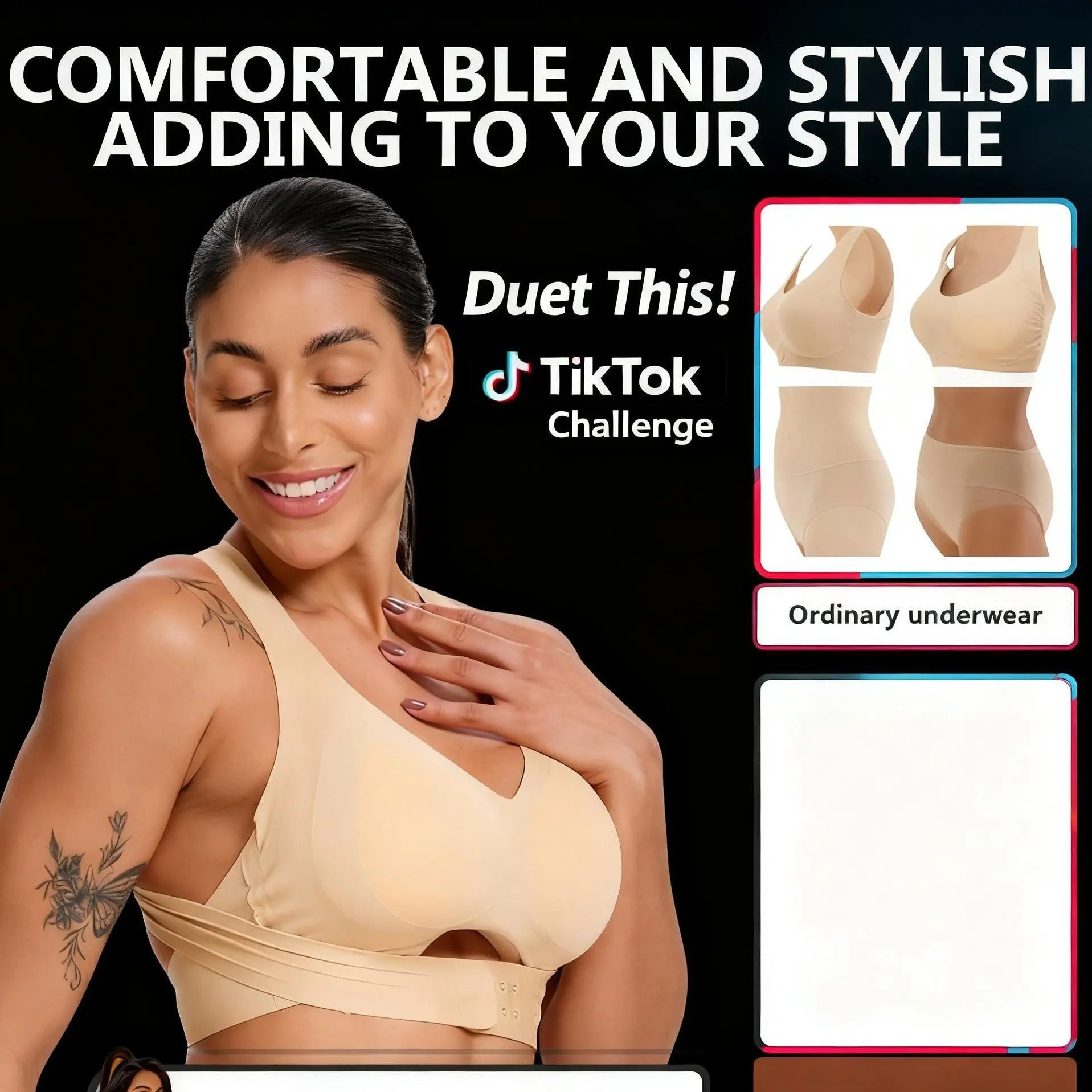 【Postural correction】Women’s Wireless Bra, Soft Breathable Non-removable Moulded Cups