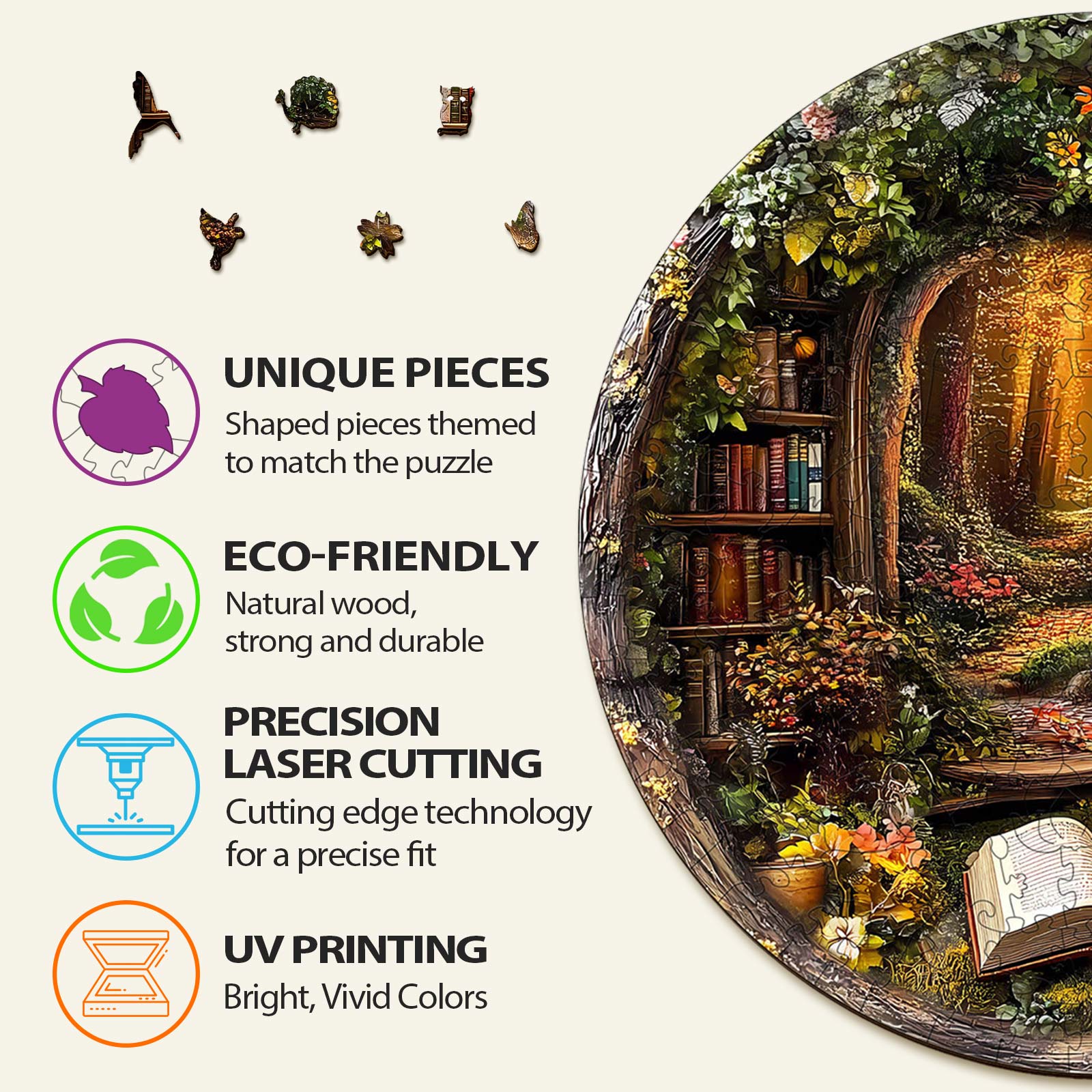 Tree House Library Wooden Jigsaw Puzzle