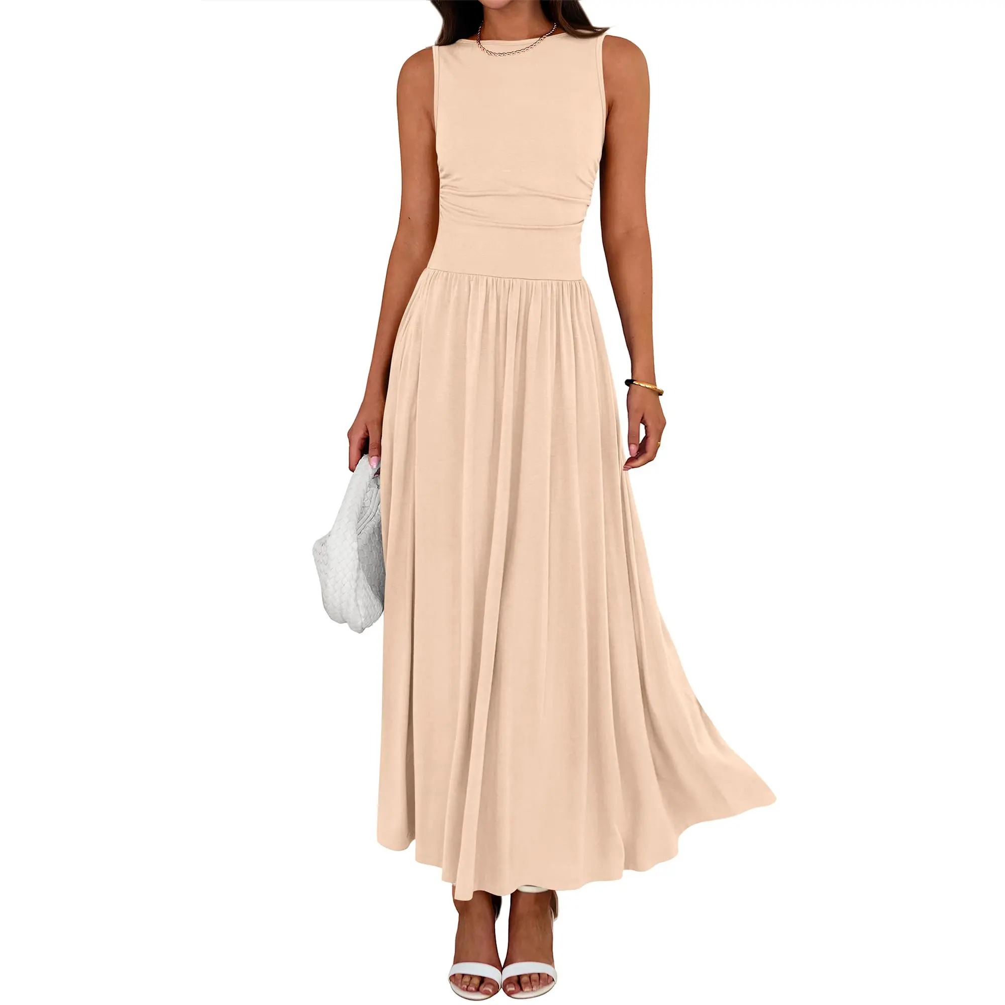 Women's Ruched Maxi Sundress