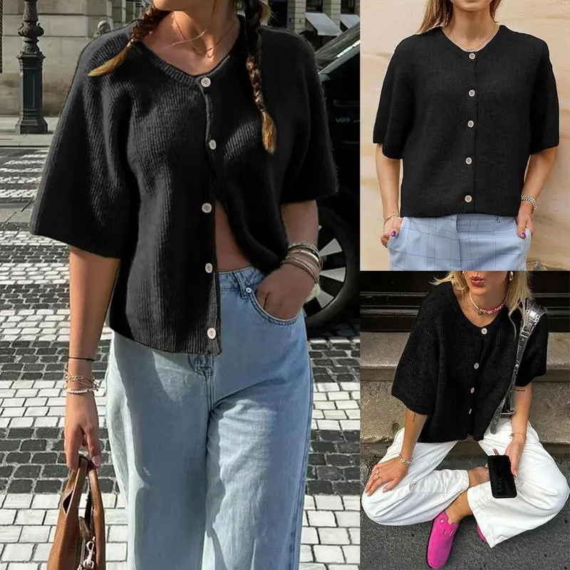 Women's Lightweight Cardigan Short Sleeve