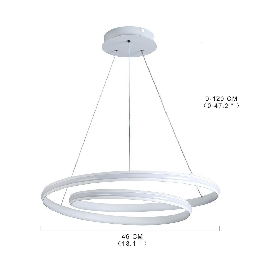 18'' Contemporary 1-Light LED Aluminum Spiral-Shaped Nursery Chandelier