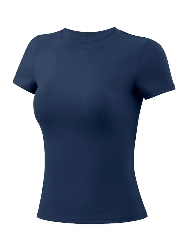 Women's Solid Round Neck Sports Tee (Less than $3 each!)