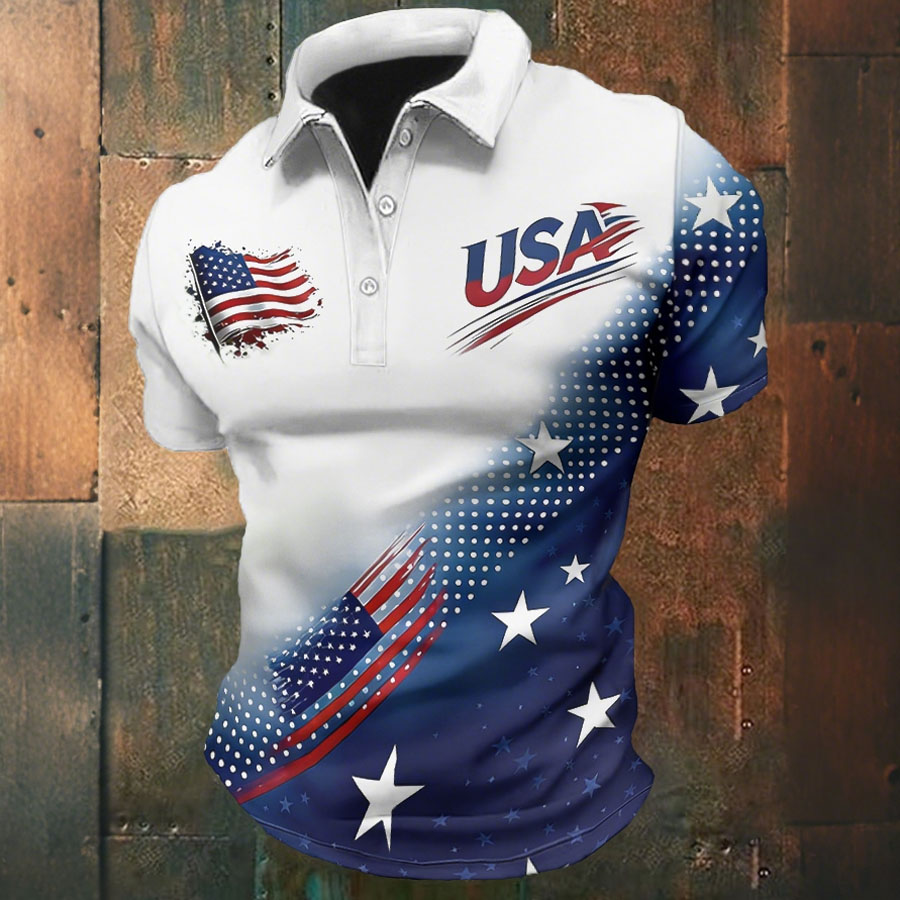 Men'S Casual Independence Day 250Th Anniversary Polo Shirt