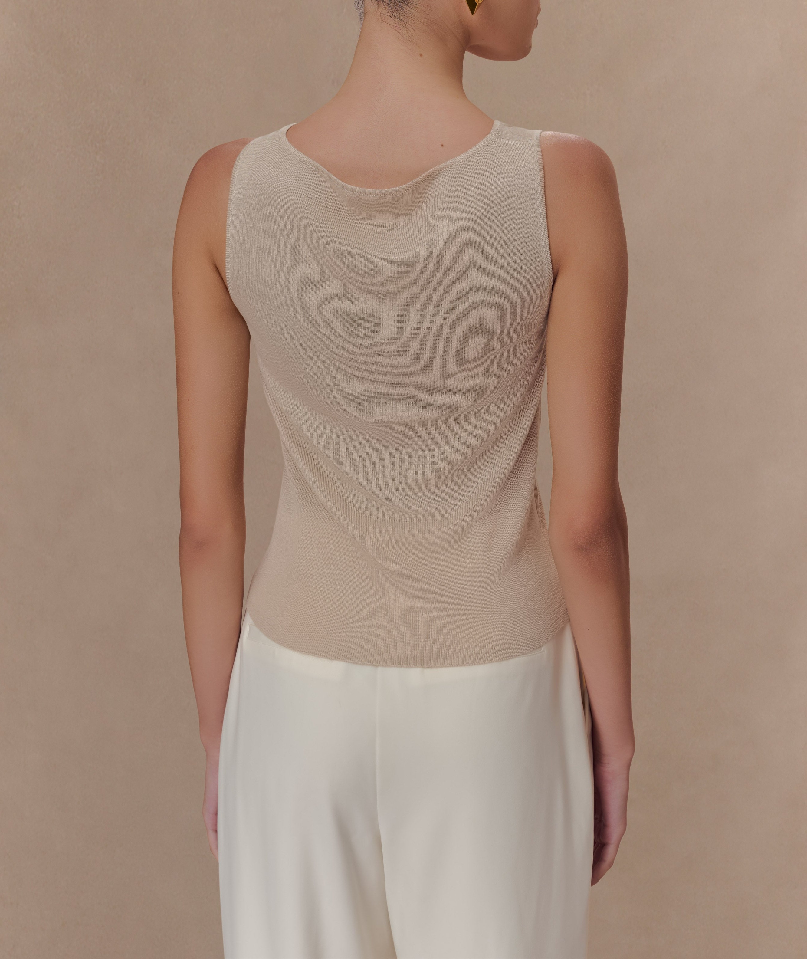Stone Draped Front Knit Top