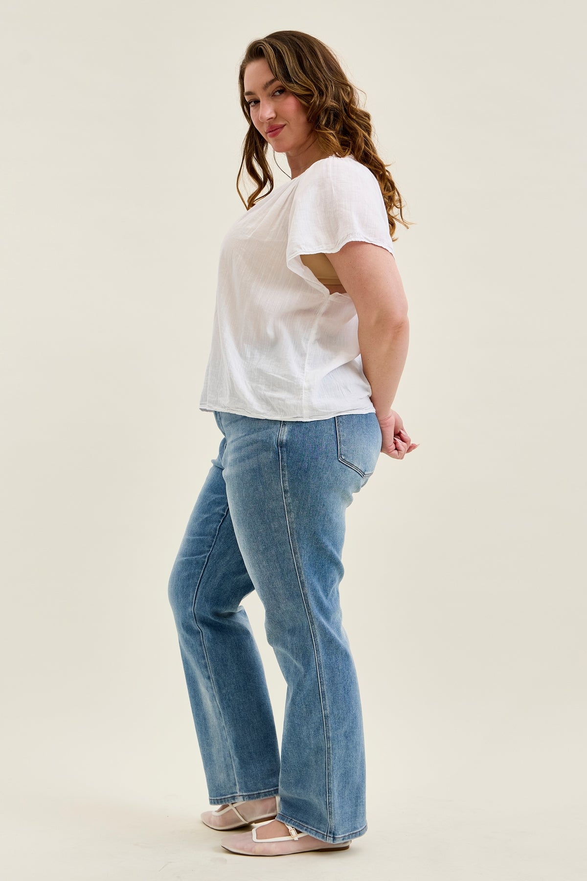 Kamila High Rise Tummy Control Straight Jeans - PLUS