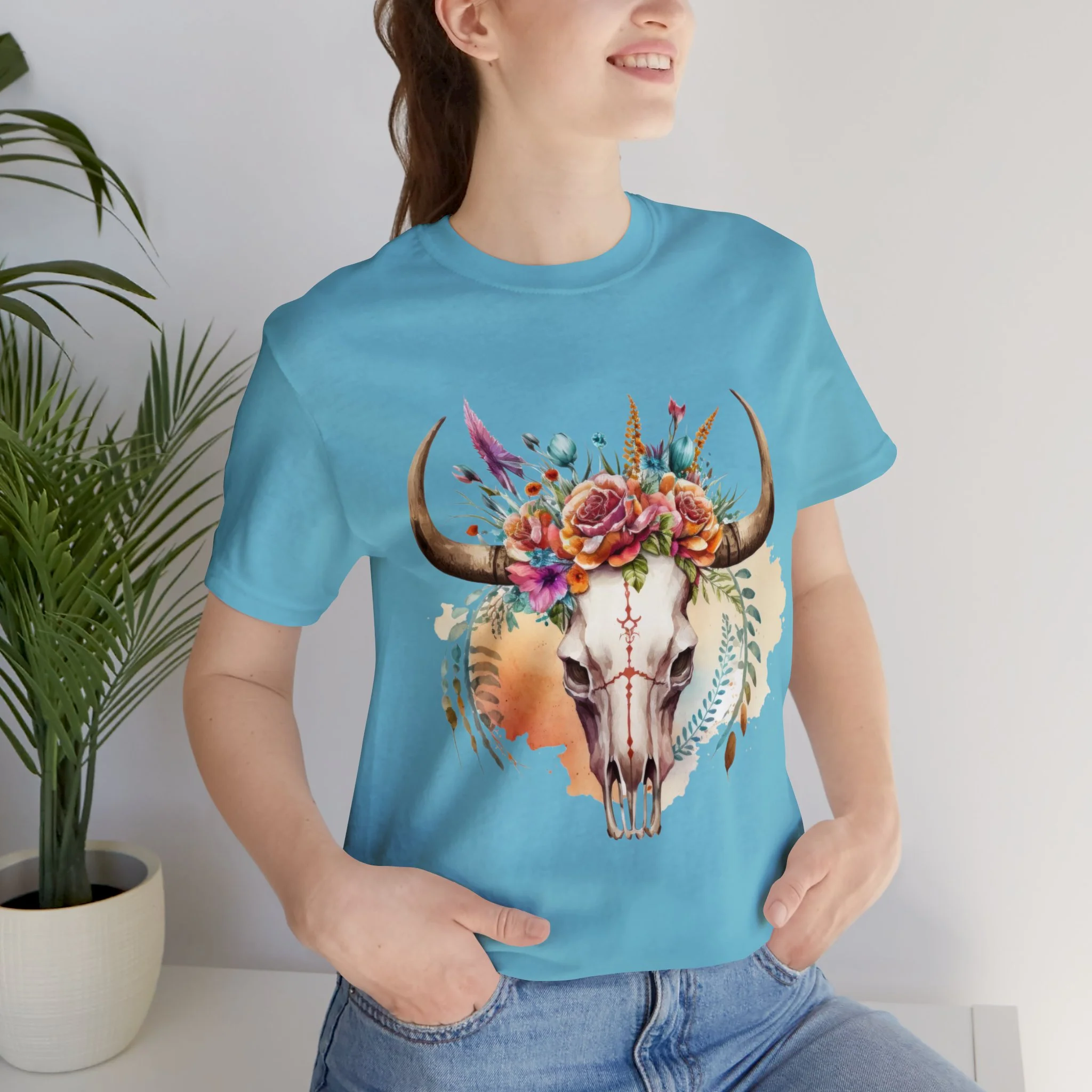 Boho Skull Unisex Jersey Short Sleeve Tee