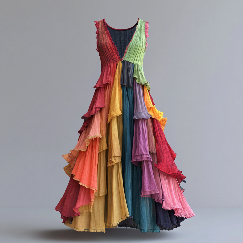 Secret of the Universe Embroidered Vintage Casual Dress 234c