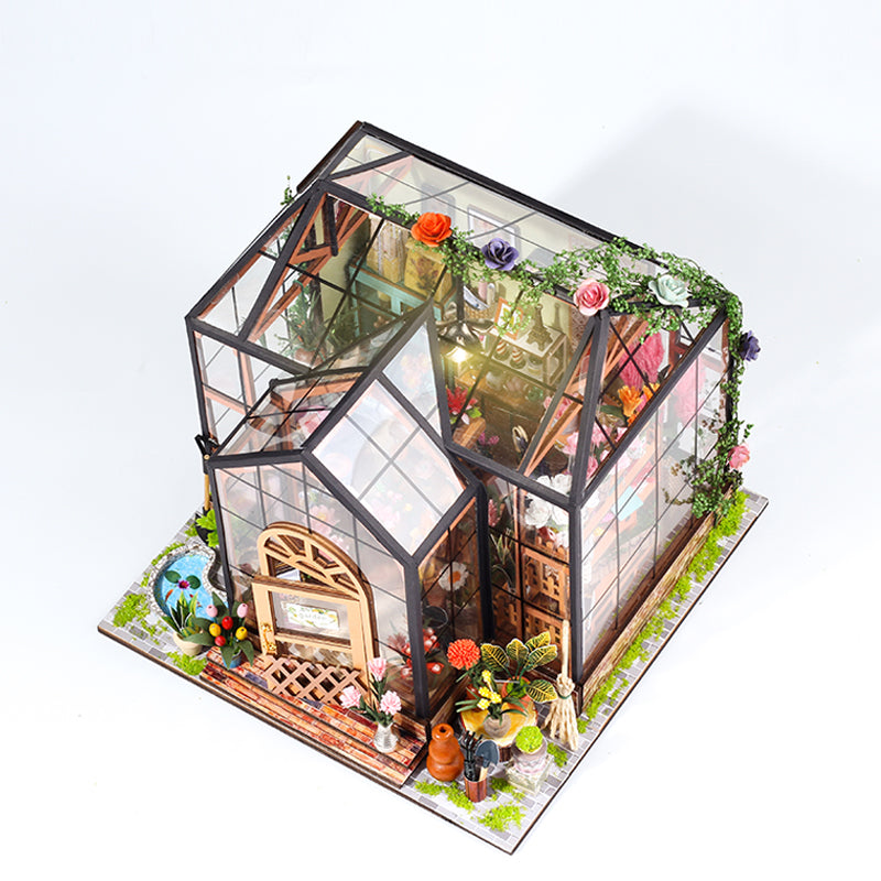 Jenny's Greenhouse - DIY Dollhouse Kit,3D Wooden Puzzle