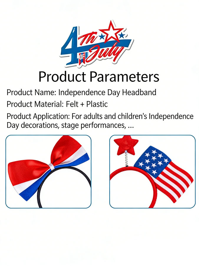 Women'S Independence Day 250Th Anniversary Children'S Adult Party Patriotic Parade Headband Hair Accessories
