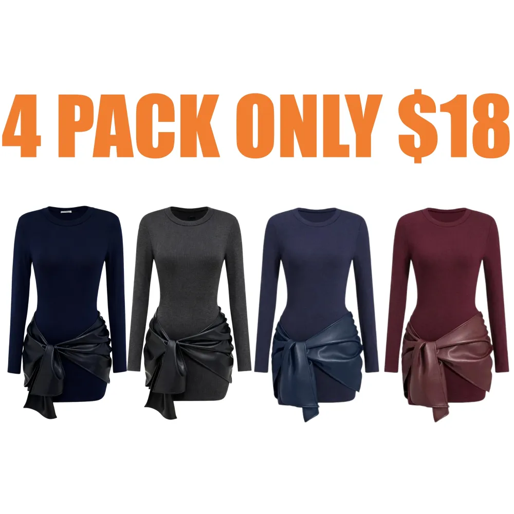 Women's Patchwork Knot Side Dress