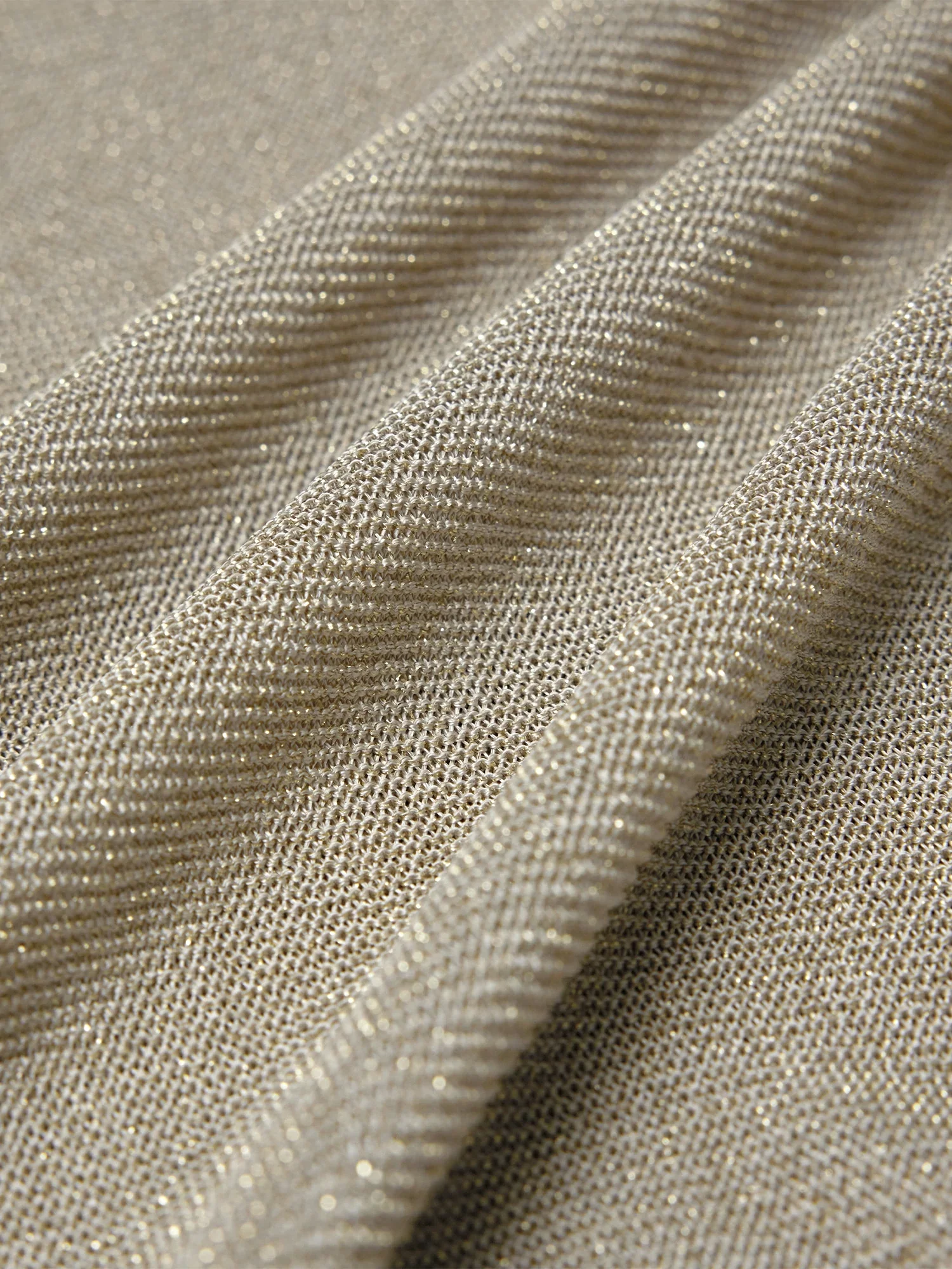 Gold Silver Yarn Short-sleeved Surplice Top