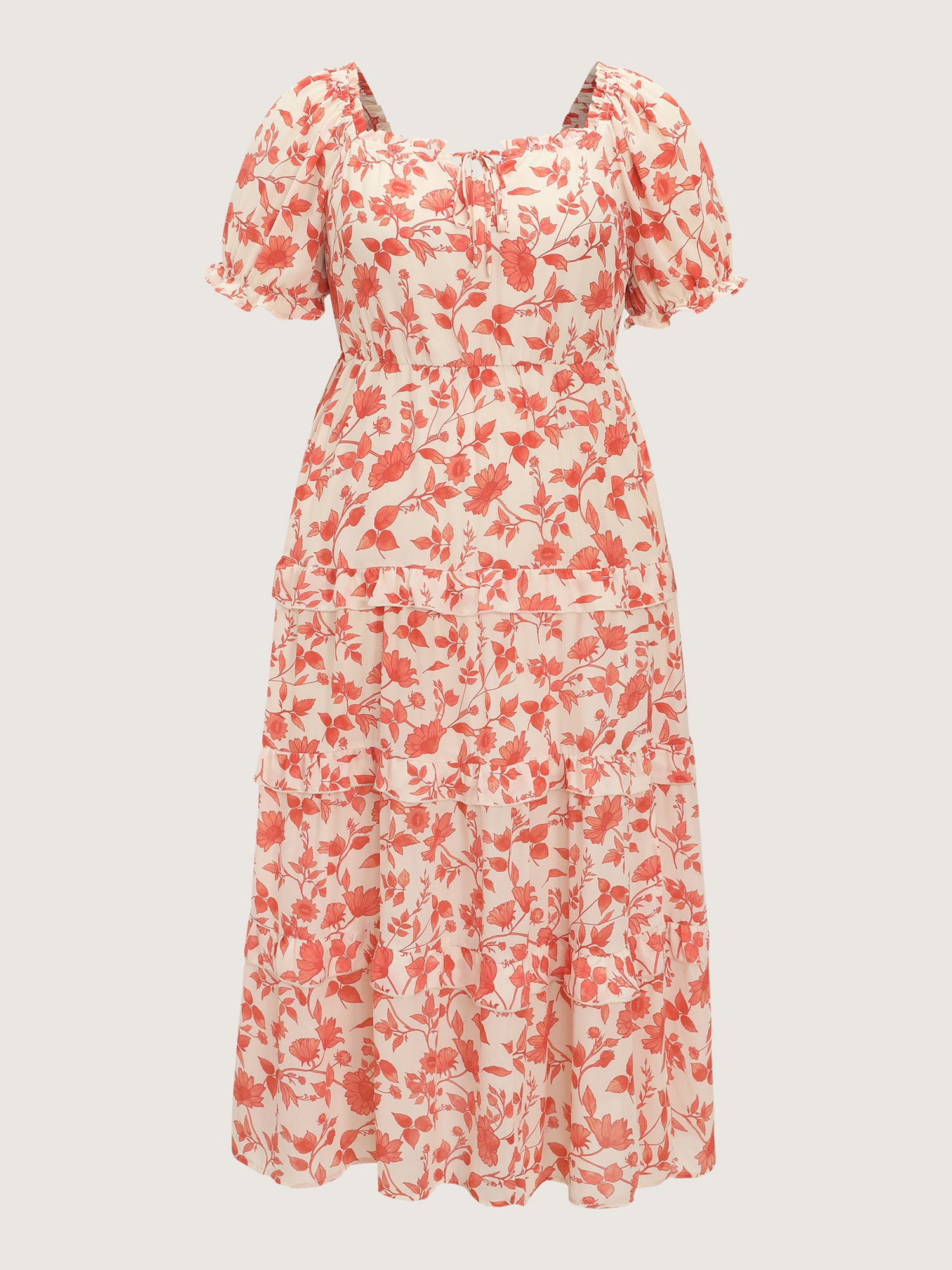 Floral Ruffled Edge Tiered Maxi Dress