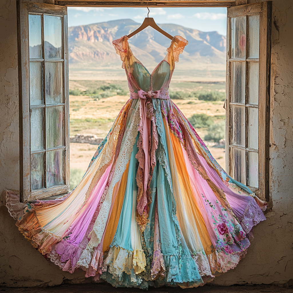 Windowsill Summer Romantic Lace Ruffle Dress fe61