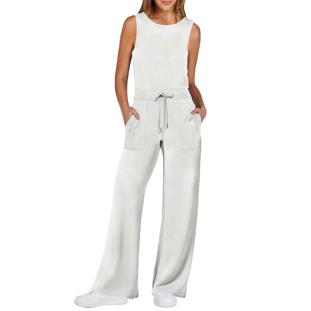 ANRABESS Women's 2025 Summer Sleeveless Jumpsuit – Casual Wide-Leg Romper with Long Pants for Outdoor & Dressy Wear