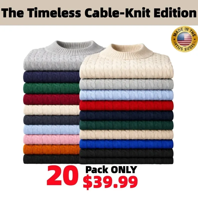 🔥Last Day Promotion!✨ Seasonal Clearance Sale — 20 Cable-Knit Quarter-Zip Sweaters in Different Colors (Unisex)