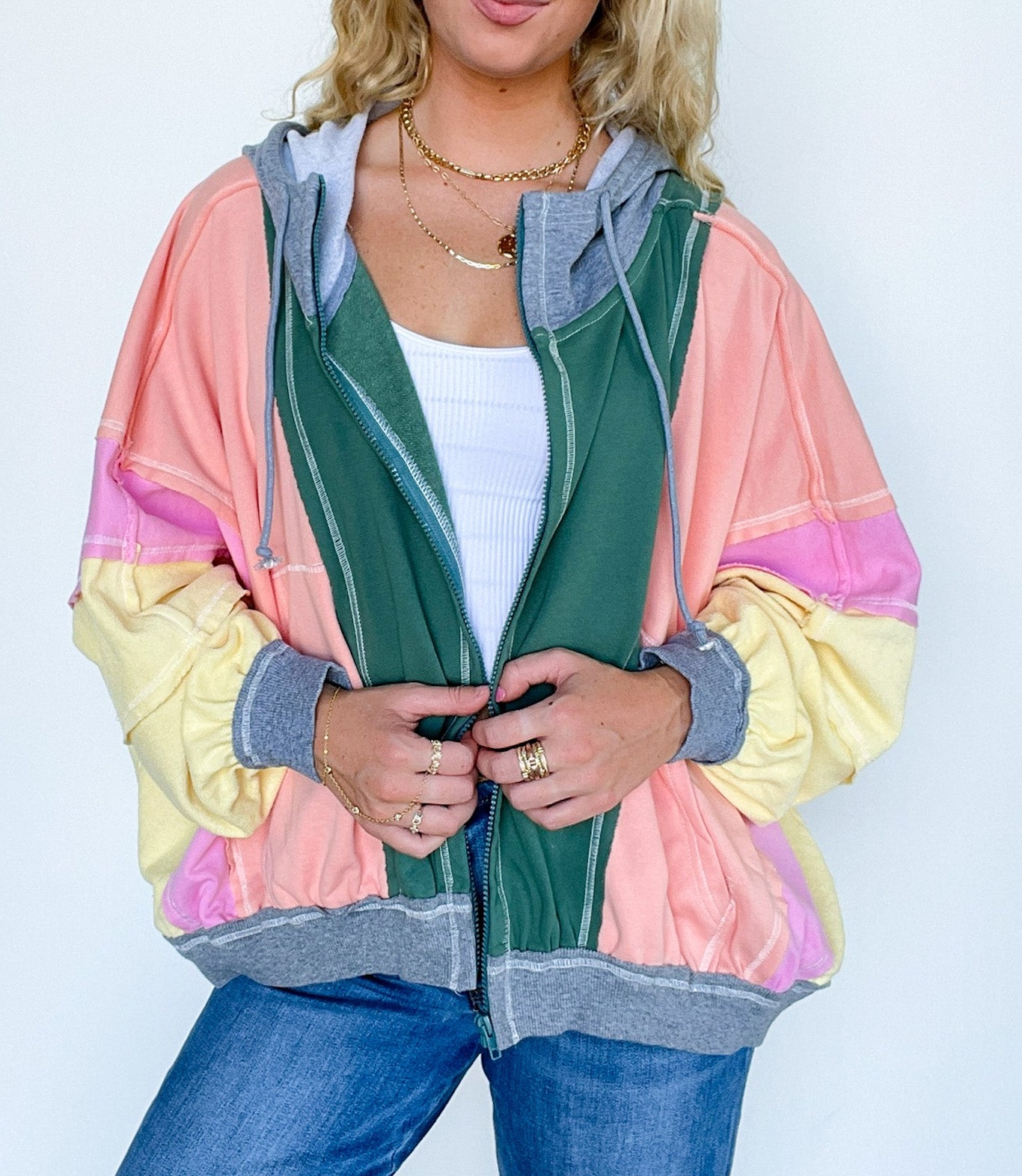 Edge Color Block Hoodie