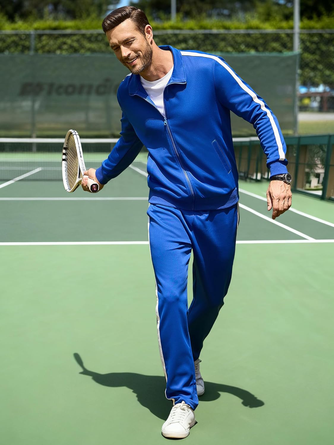 Men's Track Suits Sweatsuits 2 Piece Full Zip Sports Outfits Set Sweatshirt and Joggers Sweatpants