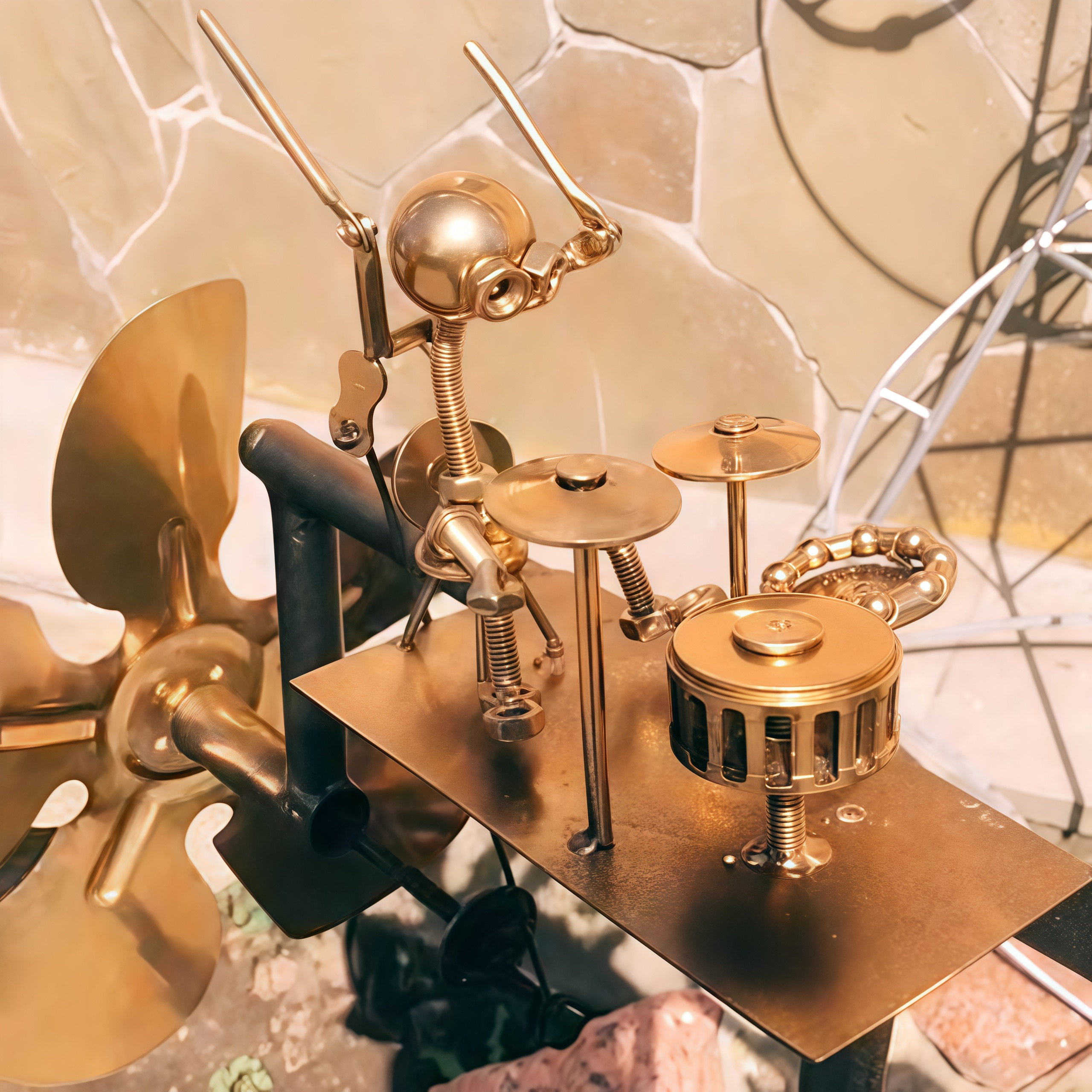 Drummer Windmill Garden Decoration