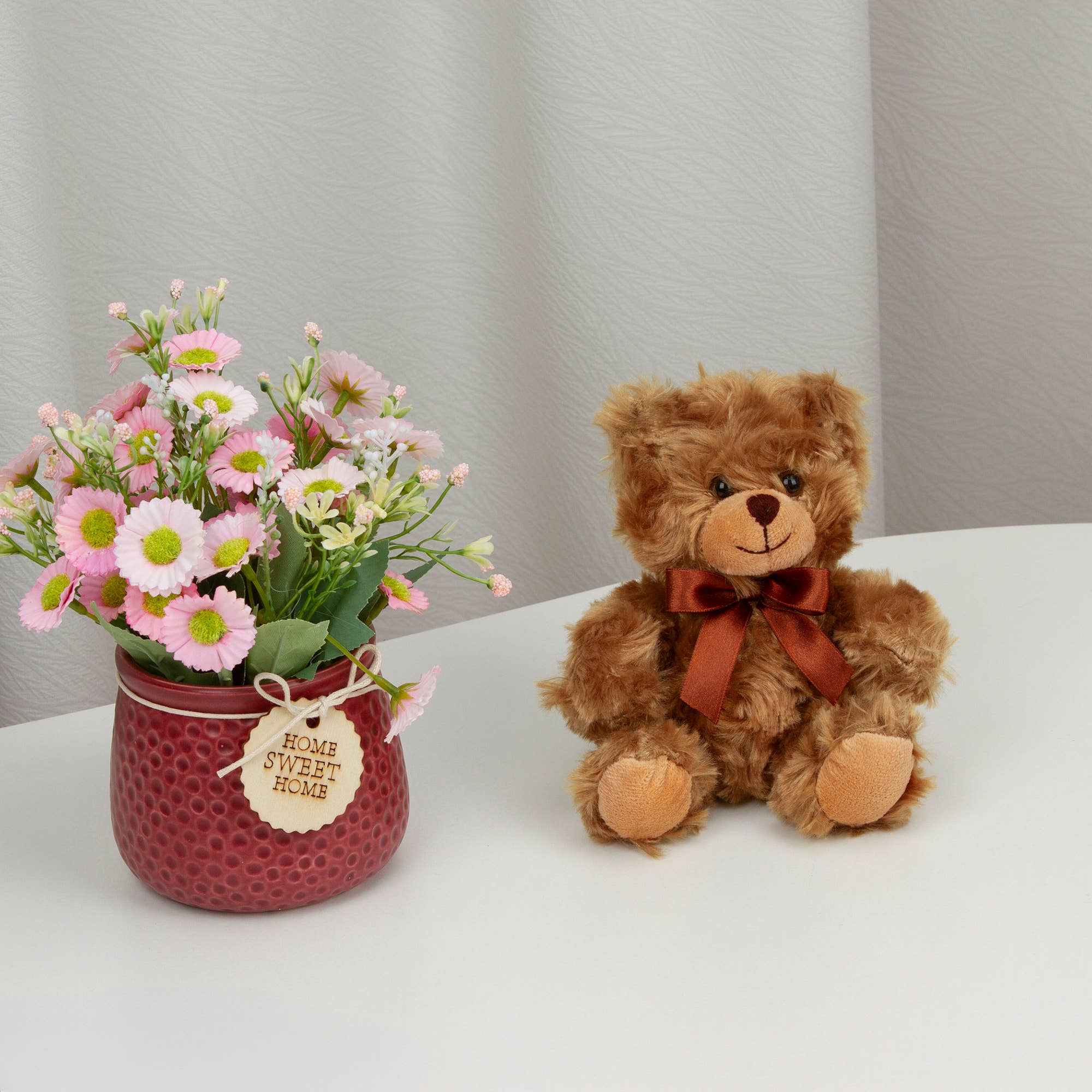Mocha Sitting Ribbon Bear 6inch