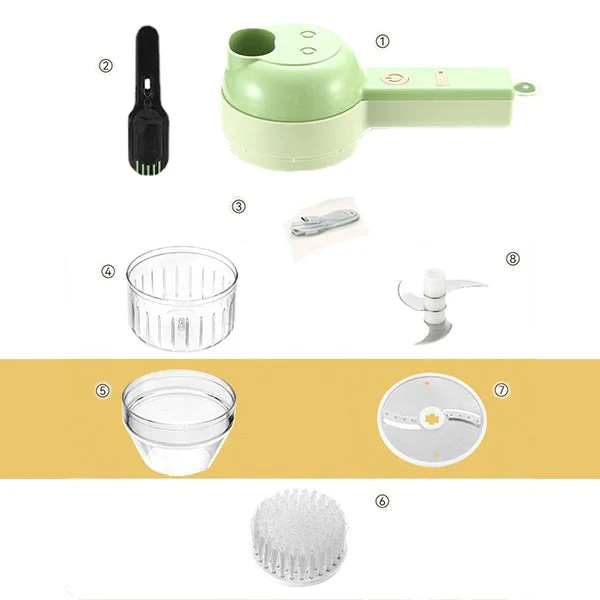 4 in1 Multifunctional Electric Vegetable Cutter Slicer Garlic Chopper Food Slicer