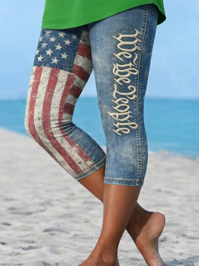 Women's casual printed anniversary leggings