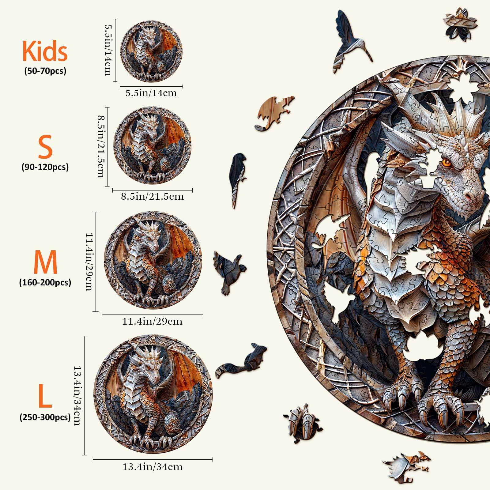 Cave Dragon Wooden Jigsaw Puzzle