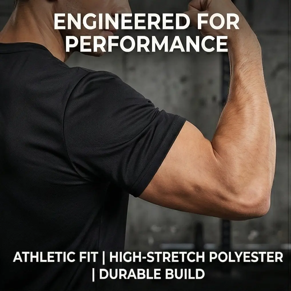 Men's 6-Pack Graphic Tees Short Sleeves Moisture Wicking Quick-Dry Athletic Cut Soft Tops for Summer Training & Running Value Set