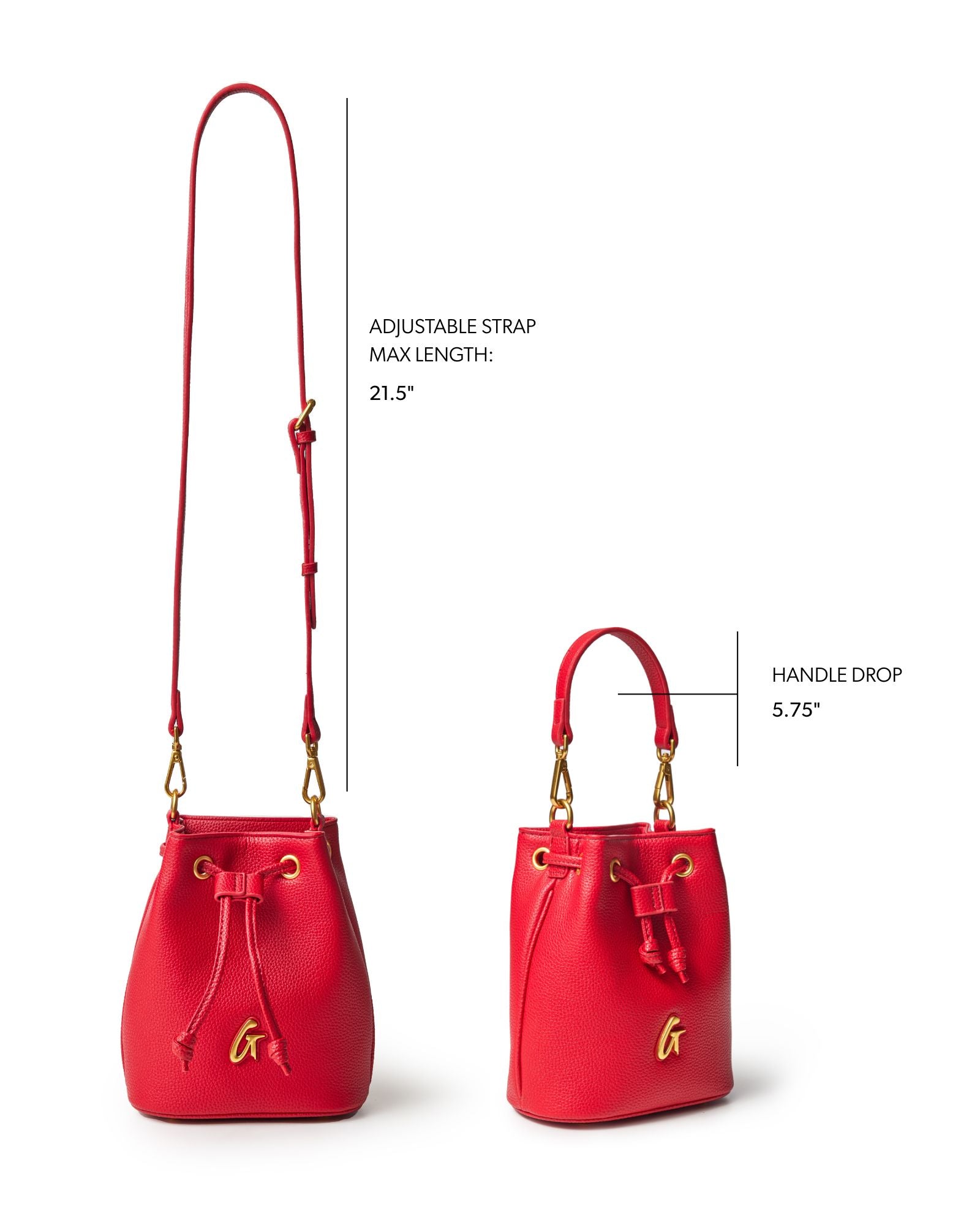 MINI PEBBLE BUCKET BAG - RED