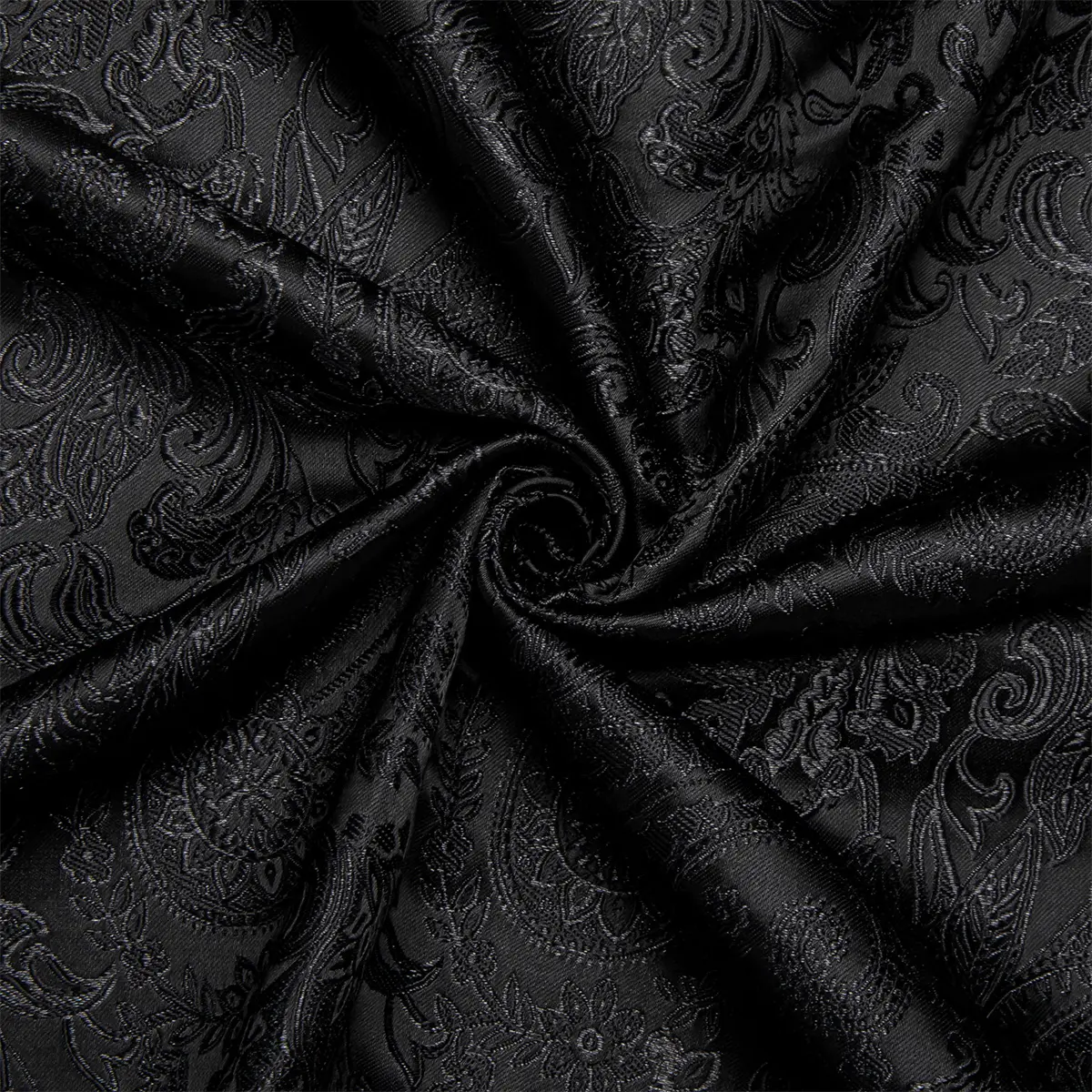 Men's Paisley Dress Shirt Long Sleeve Wrinkle Free Button Down Cowboy Shirts - Black