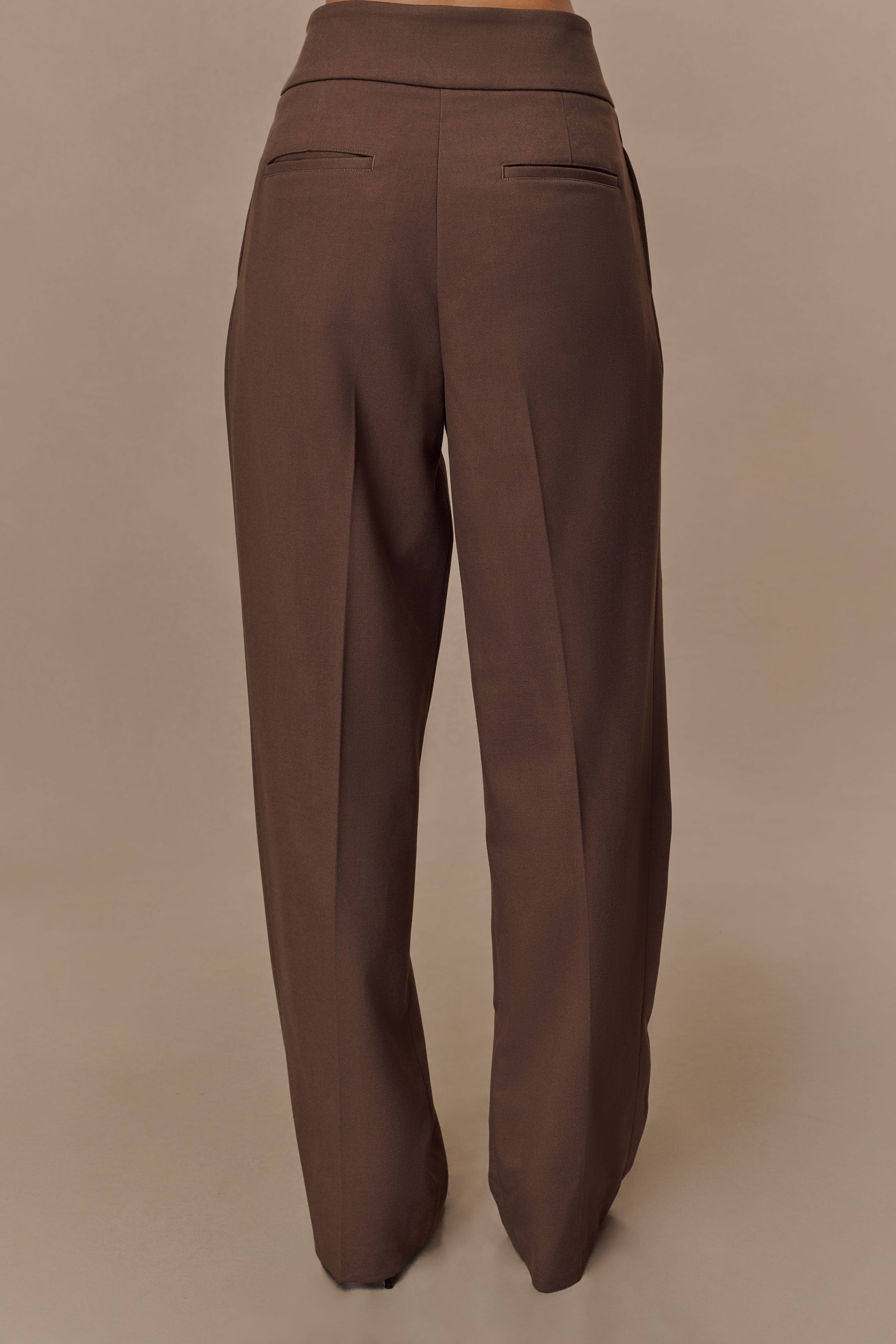 Chocolate Pleated High Waisted Pants