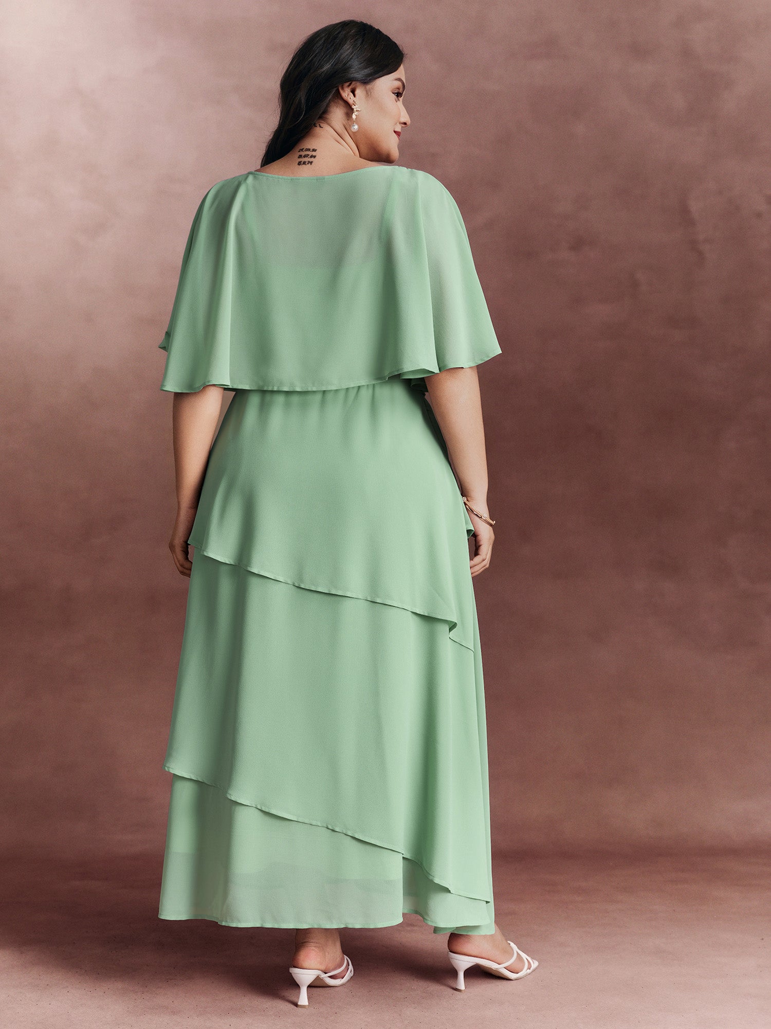 Two-Piece Charm Tiered Ruffled Hem Maxi Dress