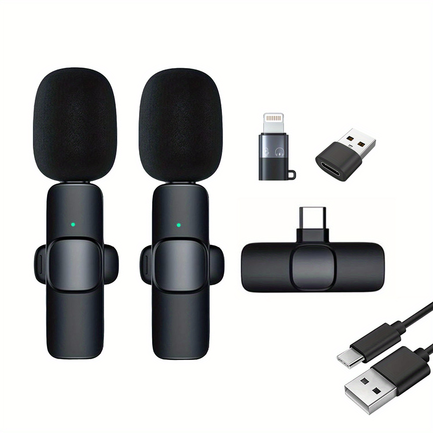 2-in-1 & 1-in-1 Professional Wireless Lavalier Microphone Plug & Play