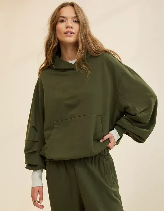 Comfy Drape Fleece Sweatshirt Set