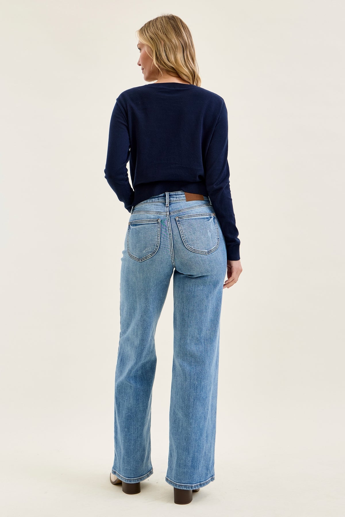 Lux Brushed Indigo Vintage Wide Leg