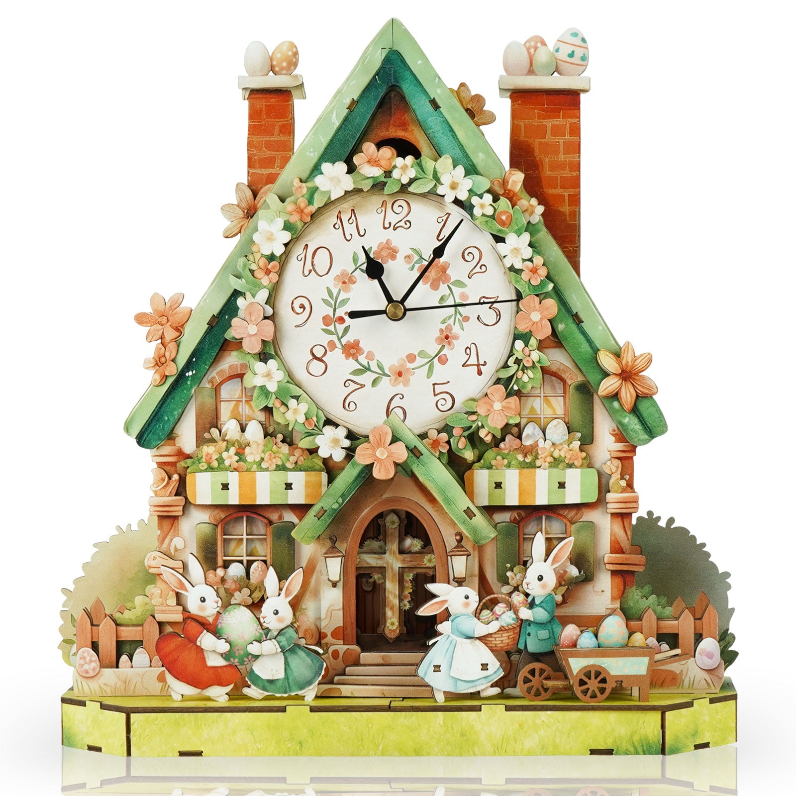 Easter Egg Hutâ€“ DIY Wooden Clock, 3D Puzzle Craft Kit