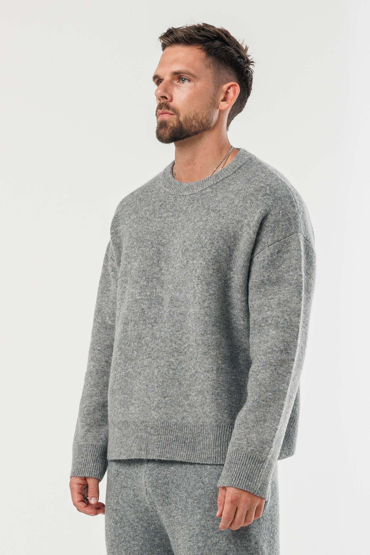 ✨Classic Grey Marl Knit Sweater — Long Sleeve Knit Top