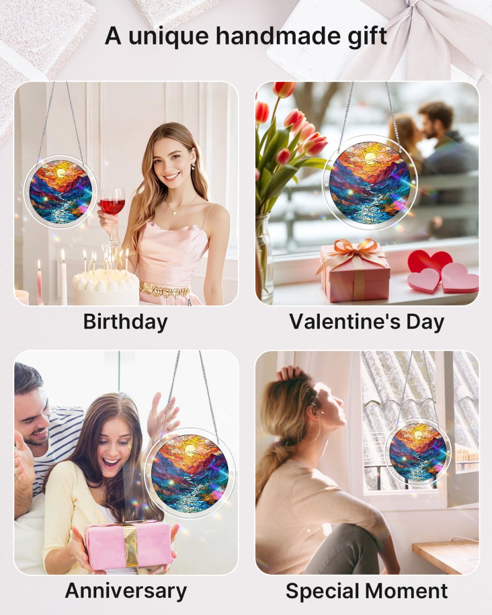 Acrylic Jigsaw Puzzle Suncatcher - Glazed Mountain Moon