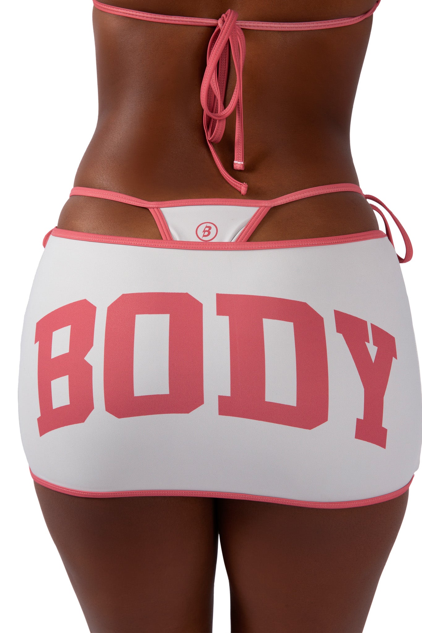 BACKSHOT SWIM SKIRT (SLATE/MUTED PINK)