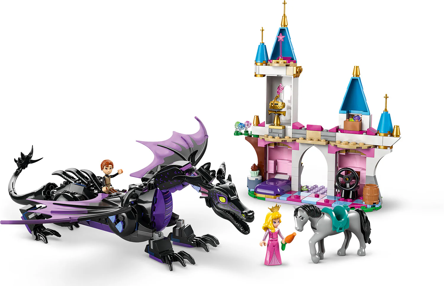 Maleficent's Dragon Form And Aurora's Castle