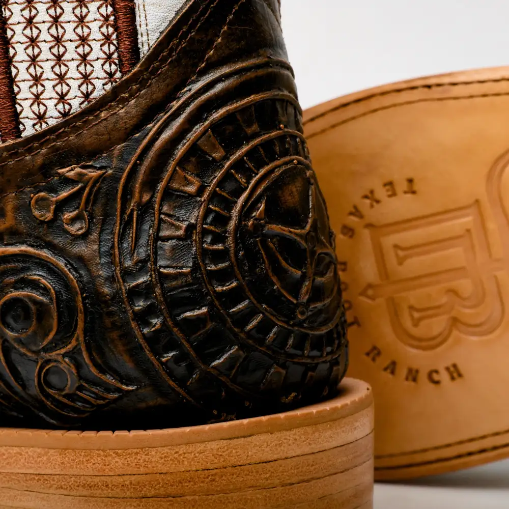 “Ace Of Spades” Bronze Boots - Square Toe