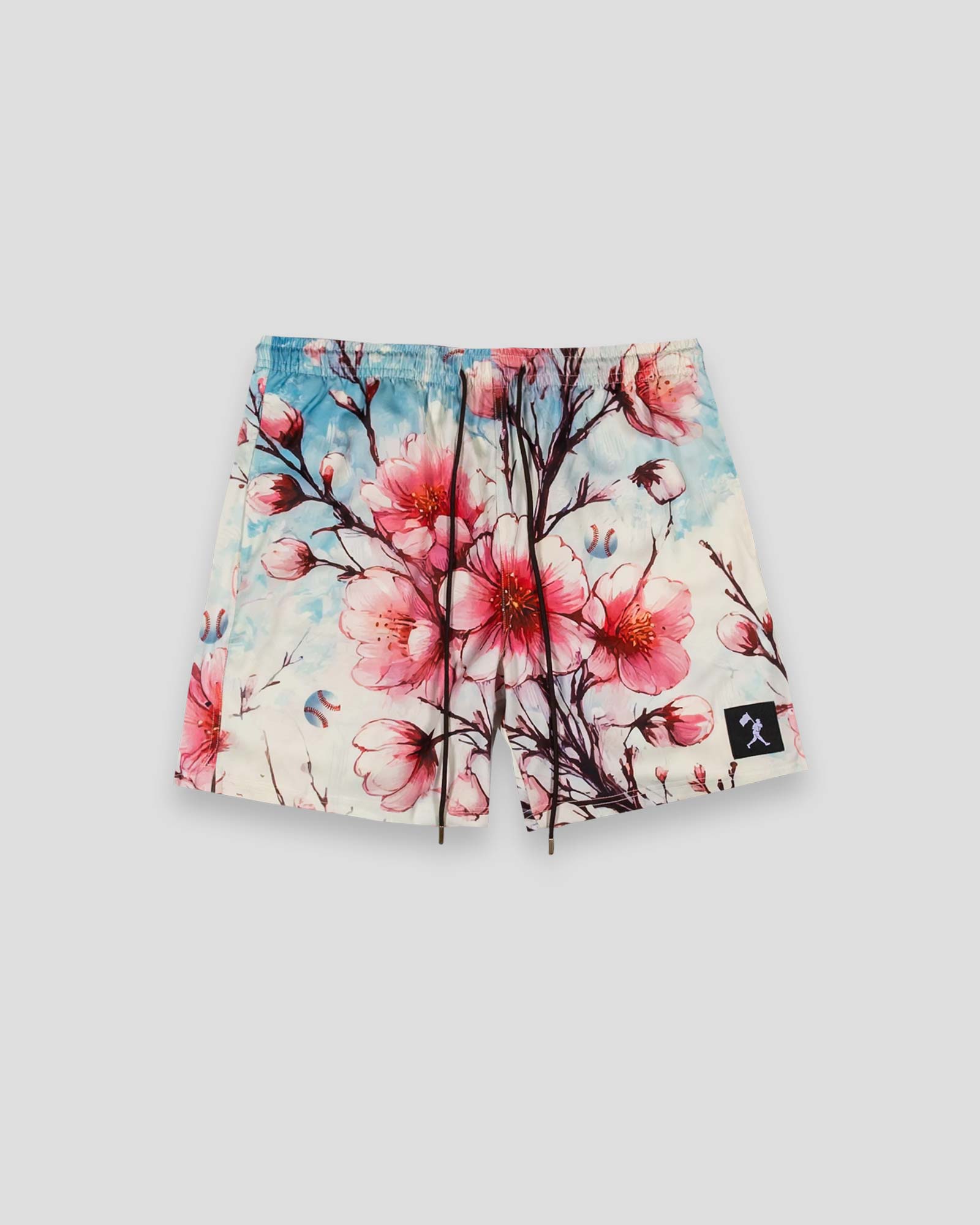 Cherry Blossom Baseball Diamond Lux Satin Shorts - Youth