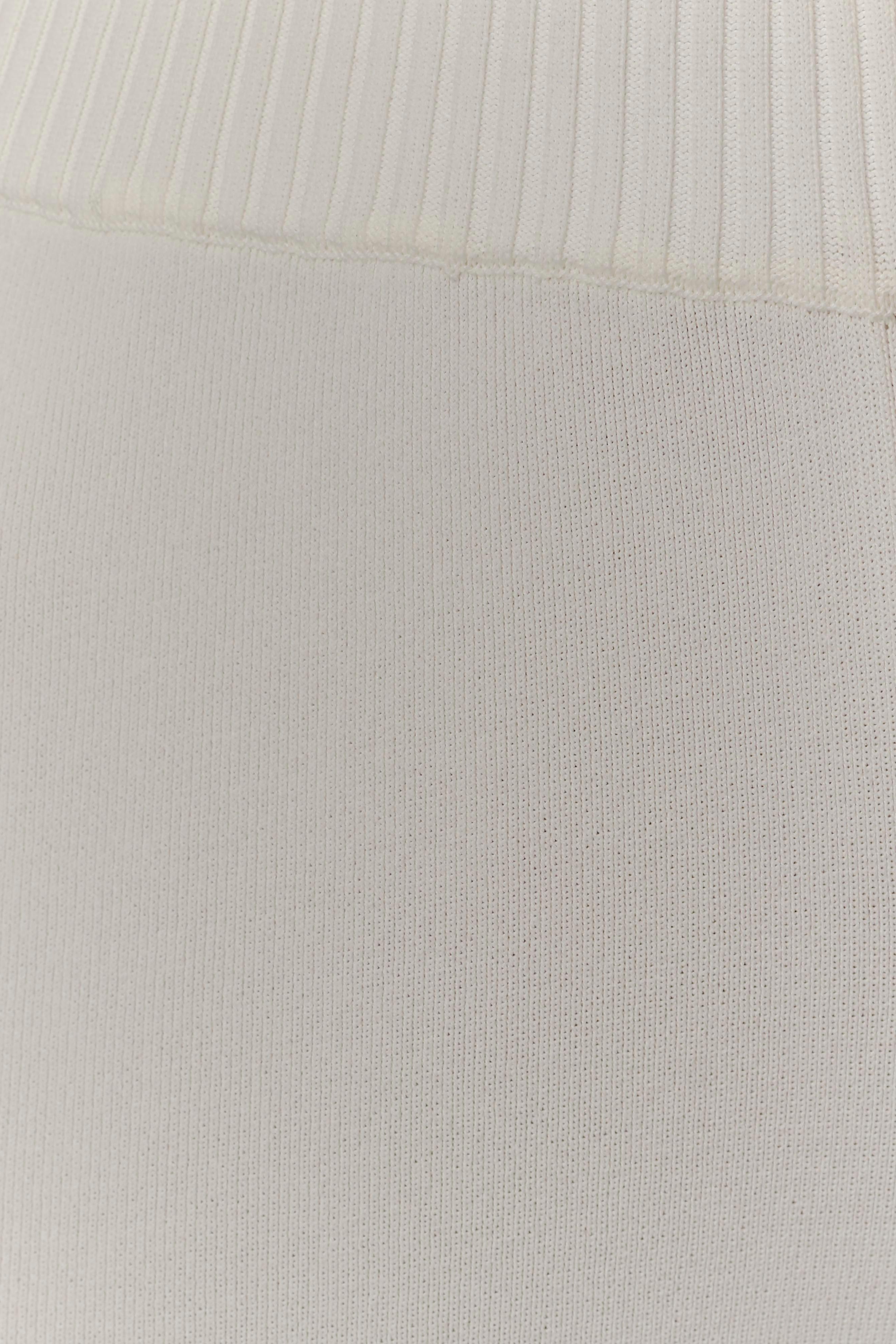 White Wide Leg Knit Pant