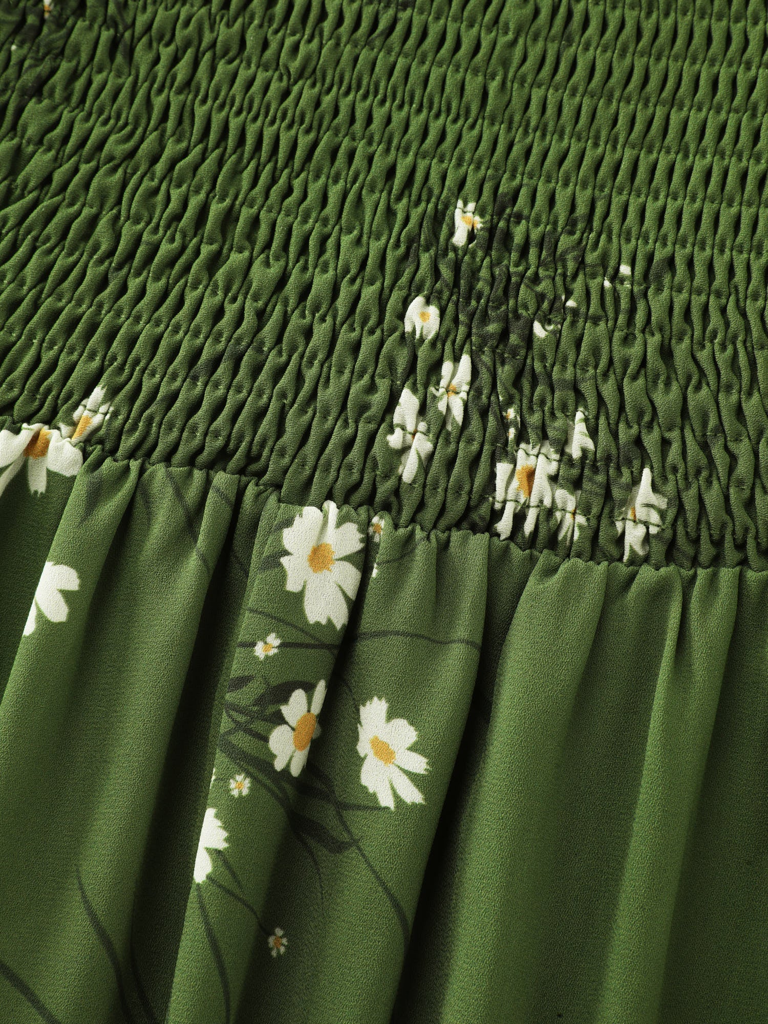 Floral Print Shirred Back Midi Dress