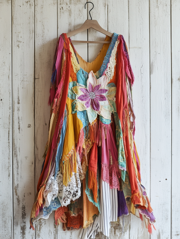 Summer Vacation Rainbow Lace Ruffle Dress 9a9b