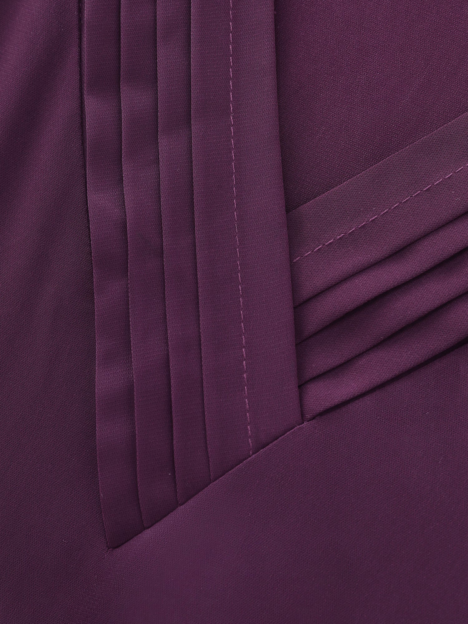 Pleated Neckline Waist-Tie Flowy Midi Dress