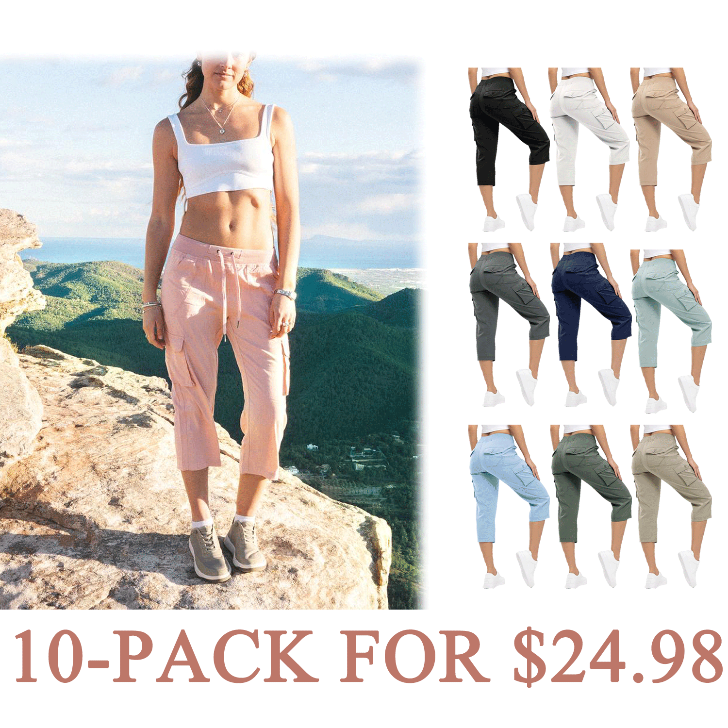 Women’s Lightweight Quick-Dry Capri Cargo Pants