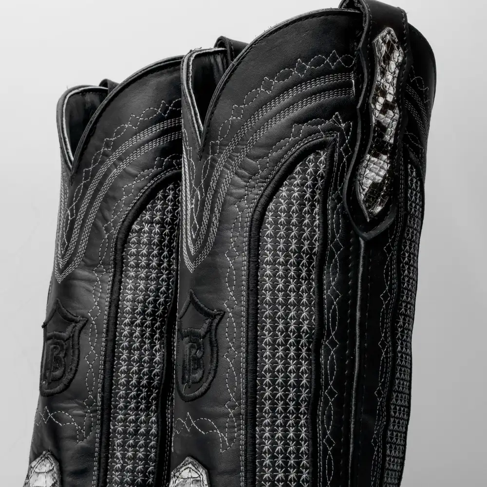 Natural Python Leather Boots - Square Toe