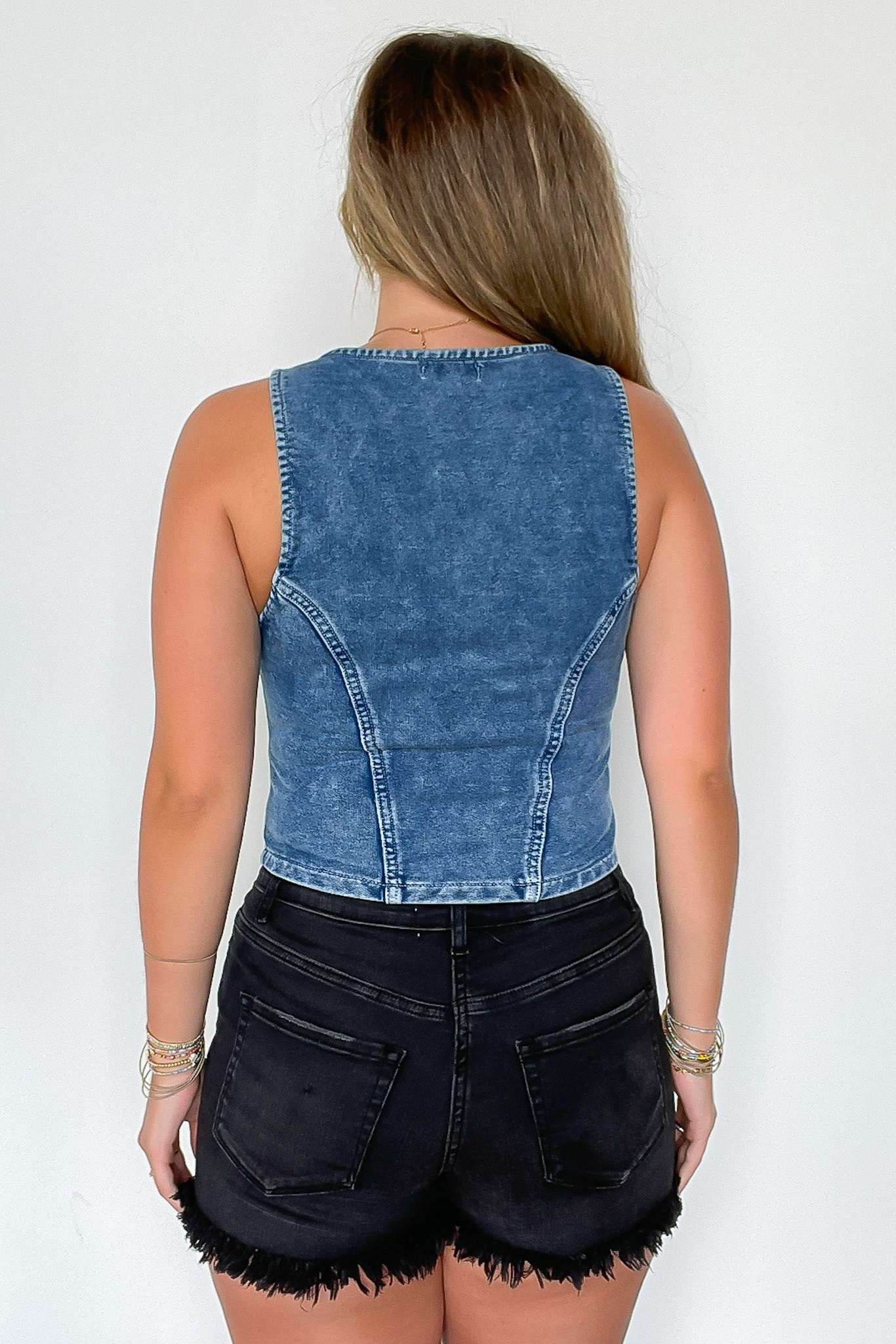 Button Down Denim Vest