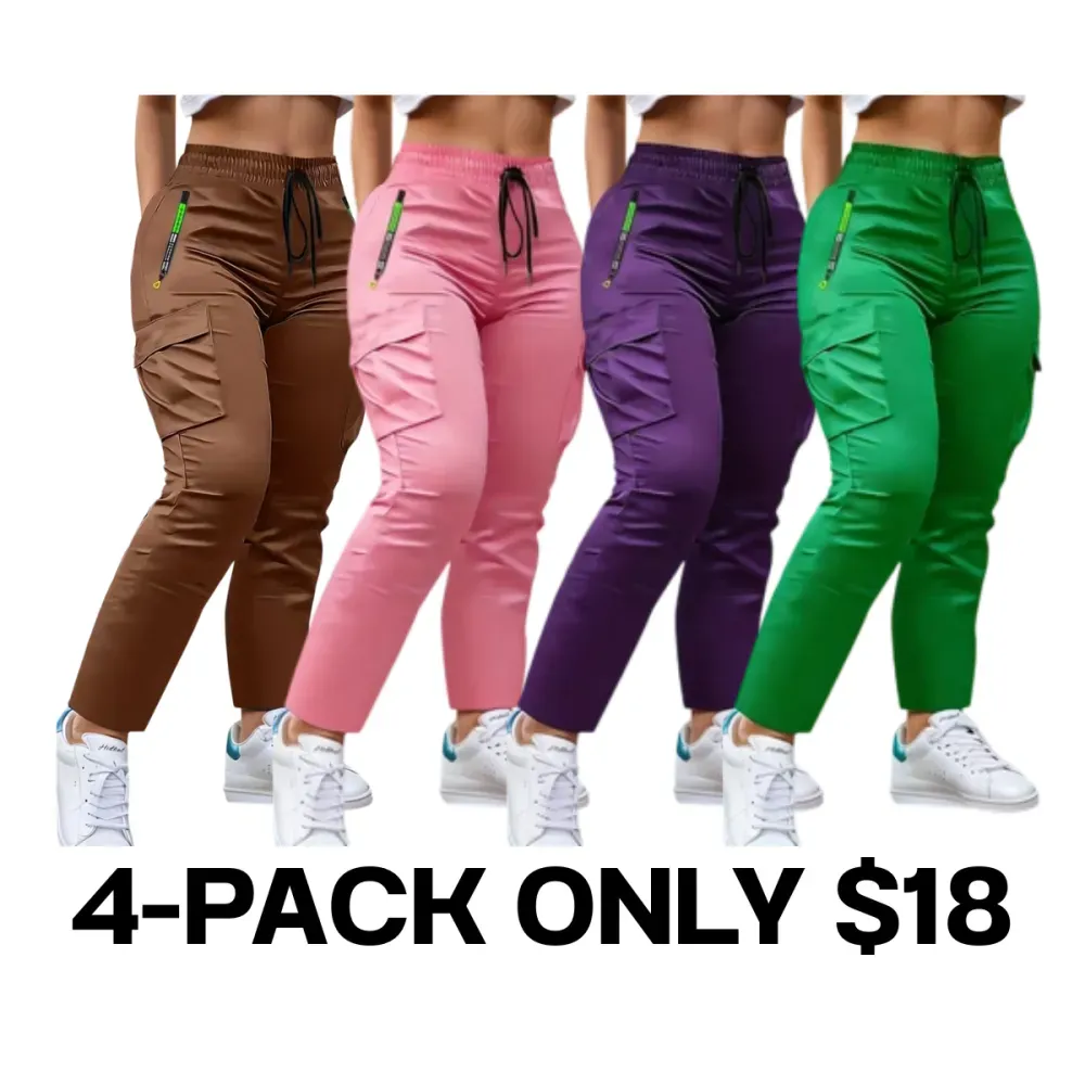 🔥8-Pack Women's Multi-Pocket Cargo Pants